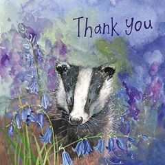 Bild von BLUEBELL BADGER THANK YOU CARD