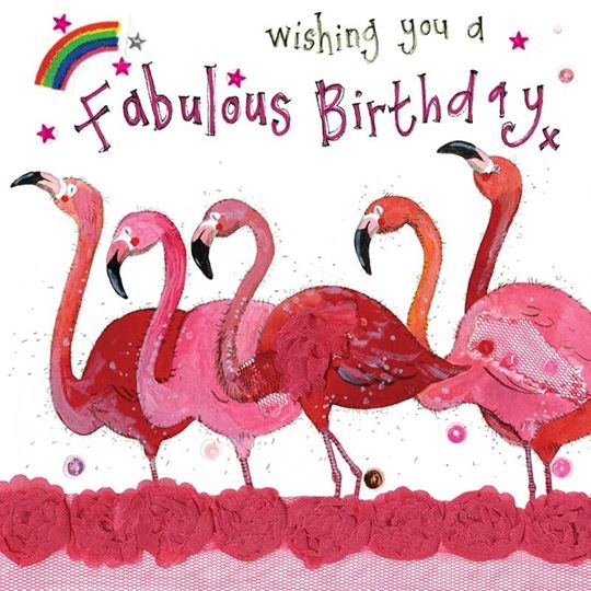 Picture of PRETTY FLAMINGOS BIRTHDAY CARD
