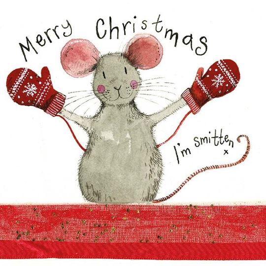 Picture of I'M SMITTEN FLITTERED SMALL XMAS CARD