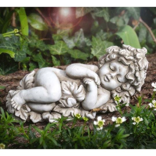 Bild von Schlafendes Engelkind, Zement, 29x11x11,5 cm