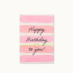 Bild von Armband-Karte: Happy Birthday Pink Stripes - by vivi.