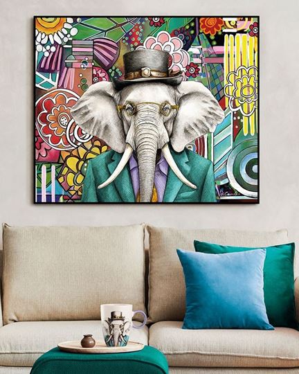 Bild von WALL ART HUMAN ESSENCE ELEPHANT WISDOM 60X50