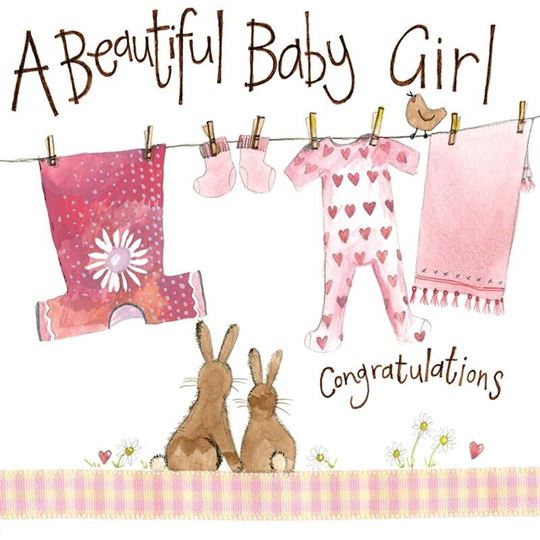 Bild von PINK WASHING LINE BABY GIRL CARD