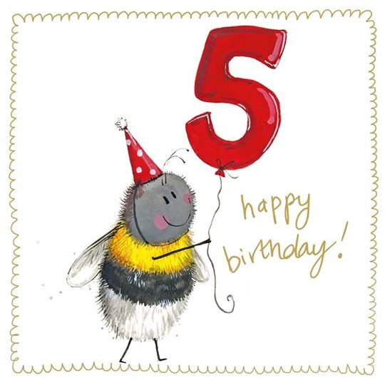 Image sur BEE 5 YEAR OLD SPARKLE CARD