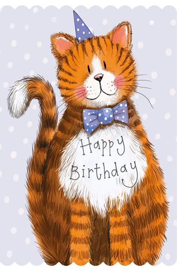 Bild von CAT AND BOW TIE BIRTHDAY CARD
