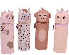Bild von Silikon Federmäppchen Love Animals 12 Stk assortiert, Schimmel, Einhorn, Kuh, Af