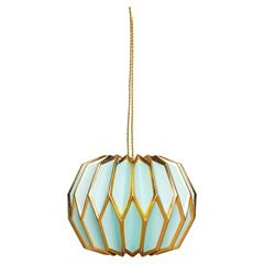 Bild von Papieranhänger 6 cm light blue & gold