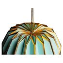 Bild von Papieranhänger 6 cm light blue & gold