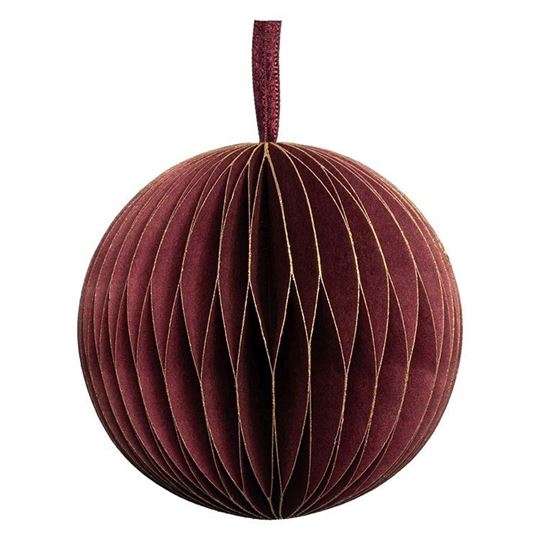 Bild von Papieranhänger 7 cm bordeaux & gold