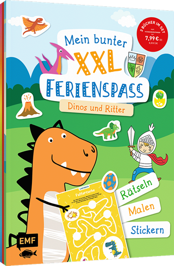 Bild von Mein bunter XXL-Ferienspass: Dinos und Ritter – 3 Kreativbücher im Bundle