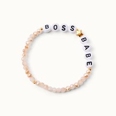 Bild von Wunscharmband Beige Boss*Babe - by vivi.