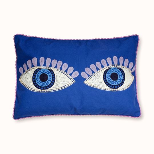 Bild von Kissen Blue Evil Eyes mit Füllung - by vivi.