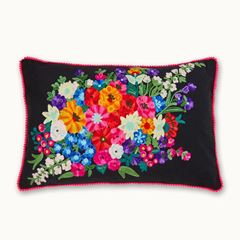 Bild von Kissen Blumen Schwarz mit Füllung - by vivi.
