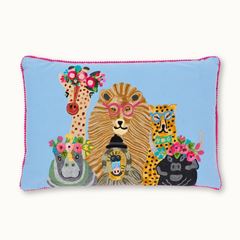 Bild von Kissen Wildtiere Blau mit Füllung - by vivi.
