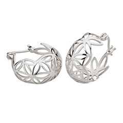 Immagine di Ohrring CREOLEN OHRSCHMUCK - BLUME DES LEBENS - Silber