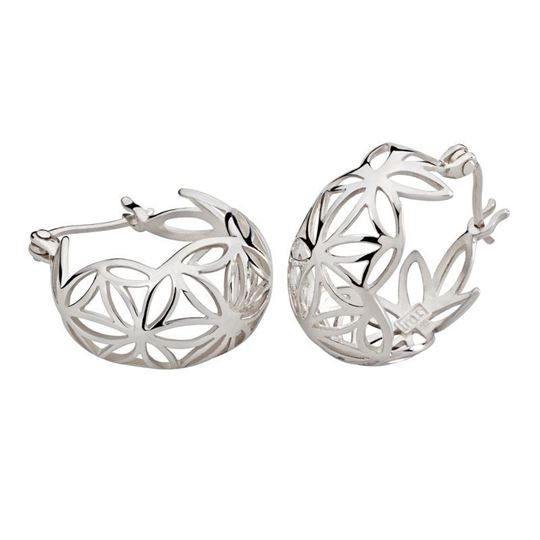 Image sur Ohrring CREOLEN OHRSCHMUCK - BLUME DES LEBENS - Silber