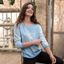 Bild von Shirt Peaceful Lotus mit Spitze in sky-blue von The Spirit of OM