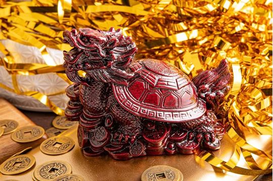 Bild von Drachenschildkröte, rot Kunstharz