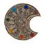 Immagine di Mond mit Chakraglassteinchen und Mantra Weissmetallhalter