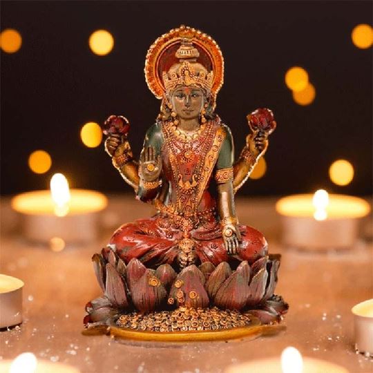 Immagine di Glücksgöttin Lakshmi bronzefarben, H ca. 11 cm