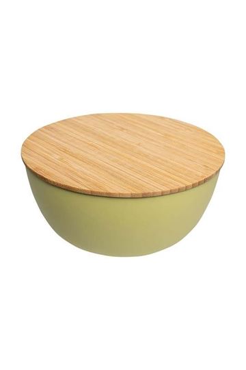 Picture of Schüssel mit Bambusdeckel PLAIN 18,5 cm lime