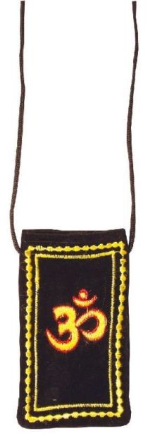 Bild von Handytasche Om Samt schwarz 8x14cm