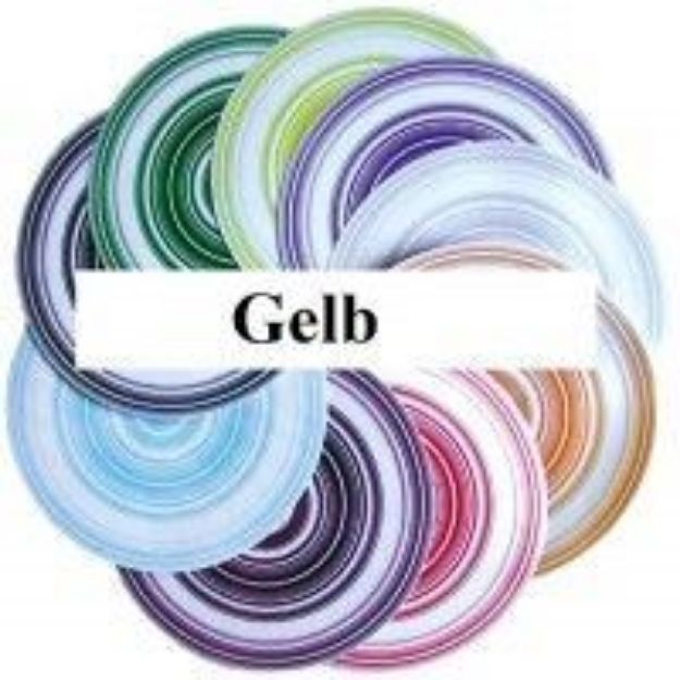 Bild von Gravitationwellen Mandala Jupiter Gelb 18cm Papier laminiert