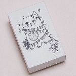 Bild von M&B  Weihnachtskatze/ christmas cat (weiss)_35x55mm, VE-3
