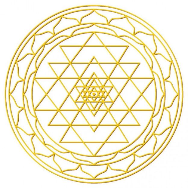 Bild von Aufkleber-Set Sri-Yantra, gold-transparent