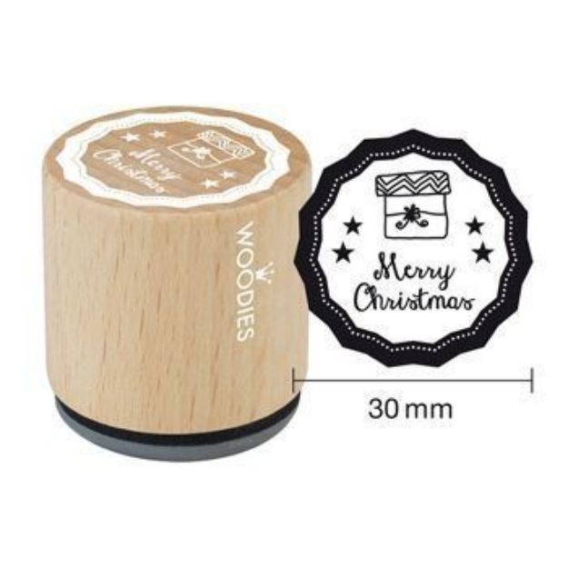 Bild von Woodies Stempel Merry Christmas (002), VE = 3