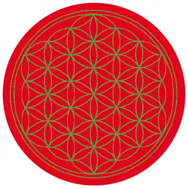 Bild von Aufkleber Blume des Lebens Komplementärfarben rot-grün 9.5 cm