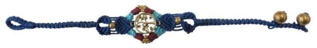 Bild von Armband Baum des Lebens Baumwolle geflochten blau, 20x3cm