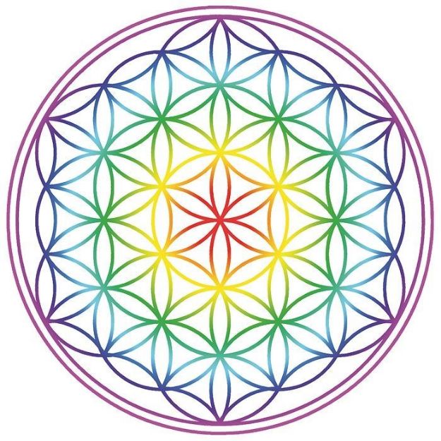 Bild von Getränke-Untersetzer Blume des Lebens. Pappe rund. Ø10.7cm. 1.4mm dick. SET6