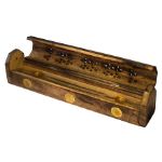 Bild von Räucherstäbchenhalter India Truhe Blume des Lebens Holz 30x6cm