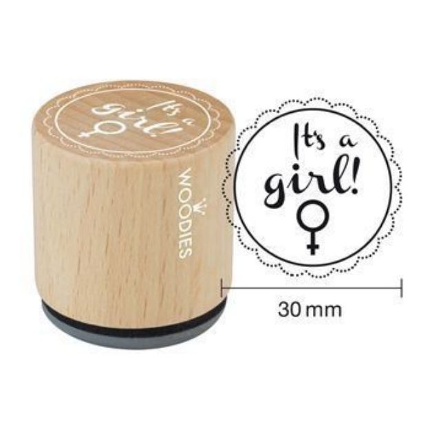 Bild von Woodies Stempel It's a girl (002), VE = 3