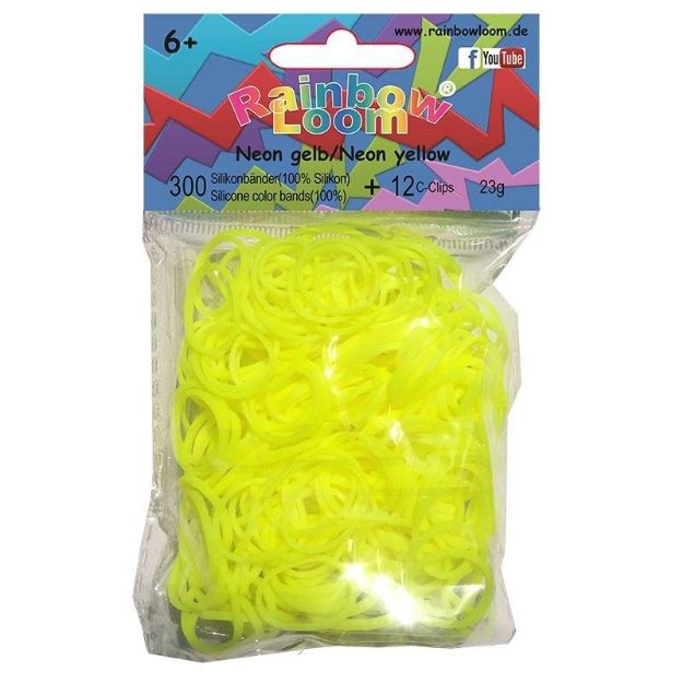 Bild von Rainbow Loom® Silikonbänder neon gelb