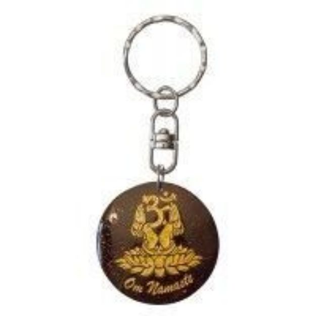 Bild von Schlüsselanhänger Om Namaste Coconut lackiert 3,5cm
