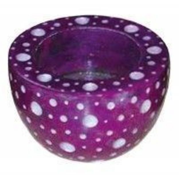 Bild von Teelicht Speckstein lila 6cm