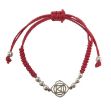 Bild von Armband Muladhara Chakra rot 1,4cm Silber 925 mit verstellbarem Baumwollband