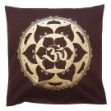 Bild von Kissenbezug Om im Lotus Baumwolle braun 40x40cm