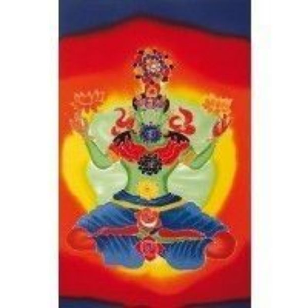 Bild von Sarong Chakra Buddha Rayon 180x120cm-NEUES MODELL-