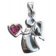 Bild von Anhänger Engel mit Herz  Rubin Silber 925