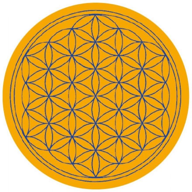 Bild von Aufkleber Blume des Lebens Komplementärfarben orange-blau 9.5 cm