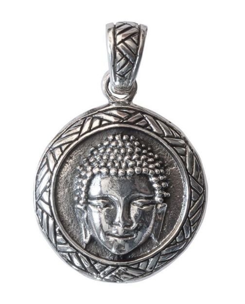 Bild von Anhänger Buddha Büste rund 2,0cm Silber 925 5,9g