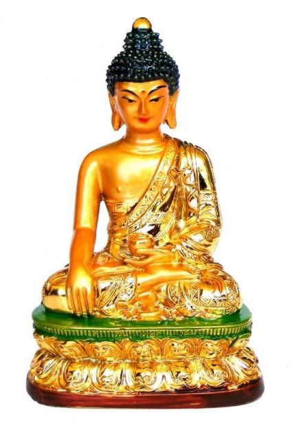 Bild von Gautama Buddha Resin goldglänzend 3x6cm