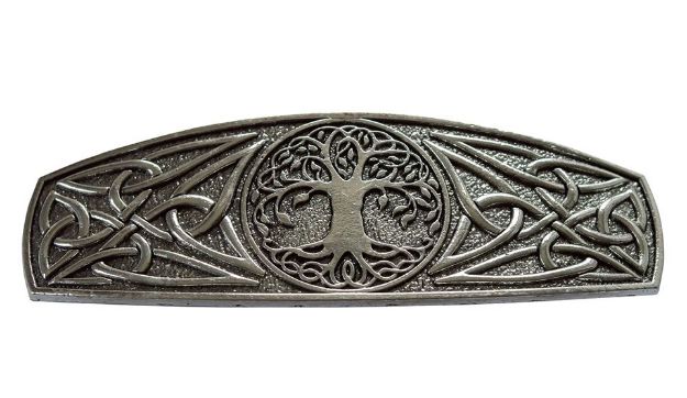 Bild von Haarspange Baum des Lebens Zink-Legierung silberfarben, 8x3cm