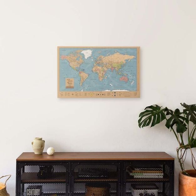 Bild von Miss Wood Canva Map - World - 120 x 75 Bronze Mist