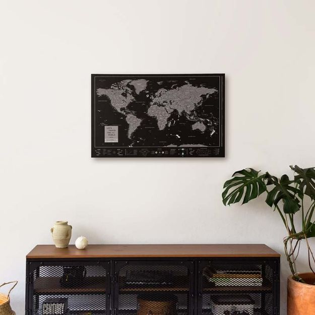 Bild von Miss Wood Canva Map - World - 120 x 75 Phantom