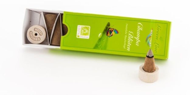 Bild von Champa-Blüten Räucherkegel - Green Line 16 g