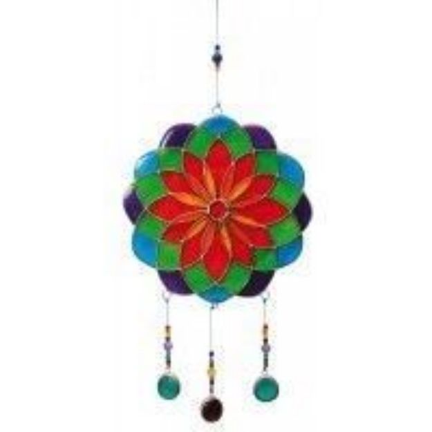 Bild von Suncatcher Mandala Fiberglas bunt 25cm